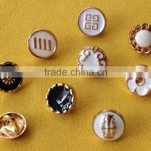 16L White Or Black Enamelled Metal Shank Button -- M1874 photo-5