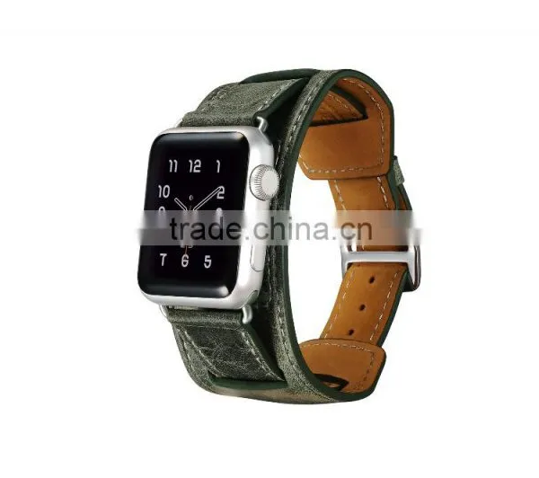 ICARER Double Bukle Genuine Leather Watch Band For 38mm Apple Watch Bracelet With 3 Wear Method With Watchband Connector MT-4831 photo-4