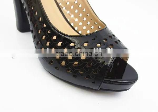 Latest New High Class Middle Heel Slingback Sandals With Net photo-6