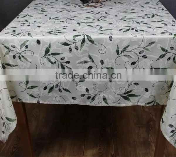 100% Polyester Popular Olive Printing Cheap Table Cloth photo-6