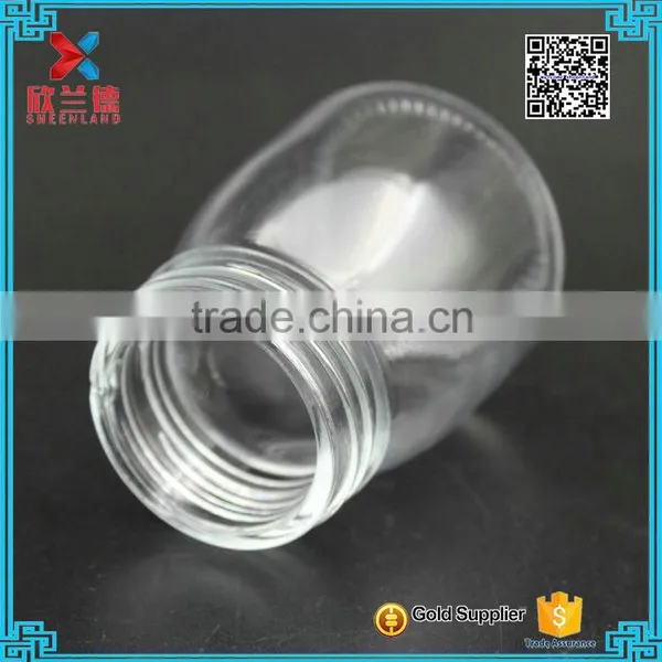 100ml Clear Cheap Empty Pudding Glass Milk Bottle With Black Cap photo-6