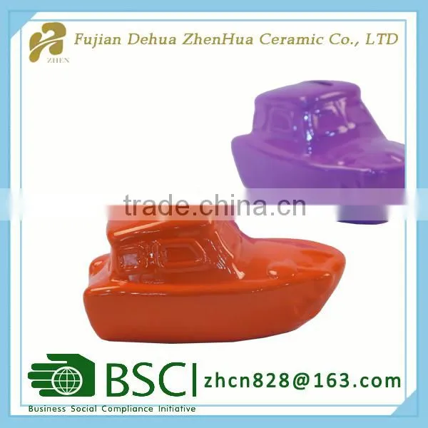 Ceramic Color Glazed Unique Mini Car Shape Coin Bank photo-2