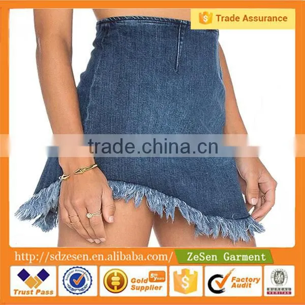 Hot Sale Summer Back Zip Short Denim Skirts for Girls photo-3