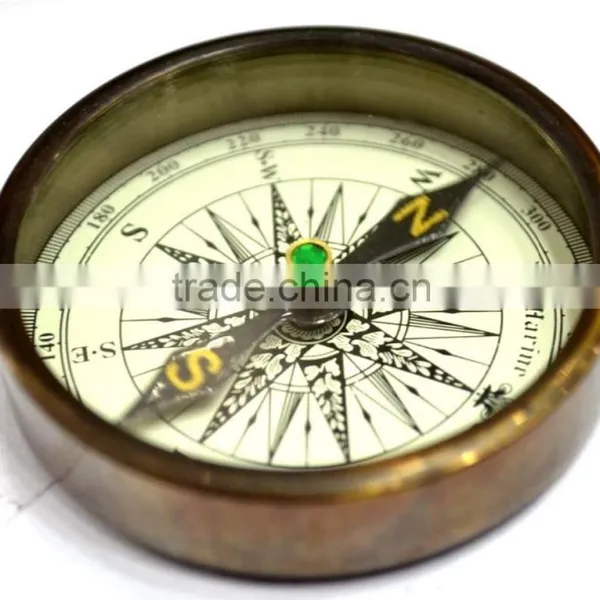 Antique Brass Mini Pocket Compass -Replica Collectibles Compass 13508 photo-2
