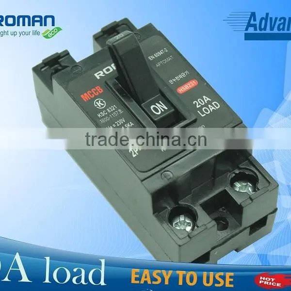 20A Load, 2P-1E, MCCB,mini Circuit Breaker