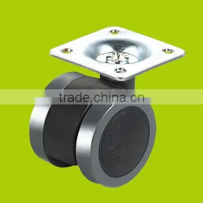 PA+PVC Swivel Top Plate Furniture Caster Wheels/furniture Twin Caster (FC2311)