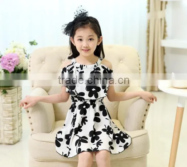 2015 New Fashion Children Girl Flower Dress photo-2