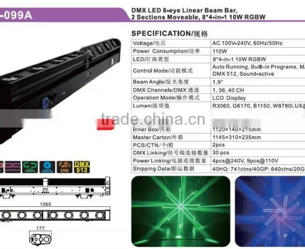 High Brightness 8*4-in-1 10W RGBW DJ Lighting Moving Head Light photo-6