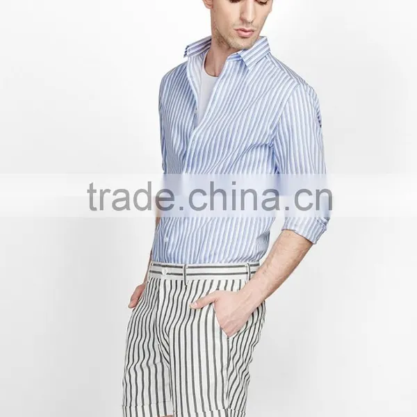 Men's Fashion Casual Stripe Cotton Shirts photo-2