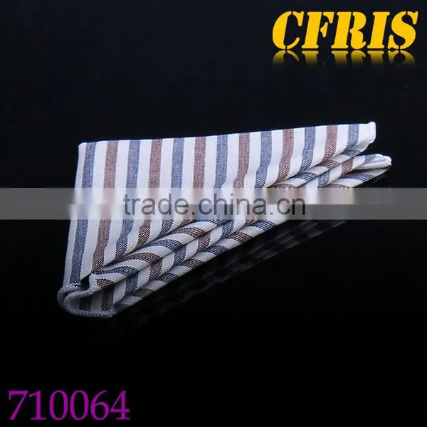 Classical High Quality Striped 100% Cotton Pocket Square photo-3