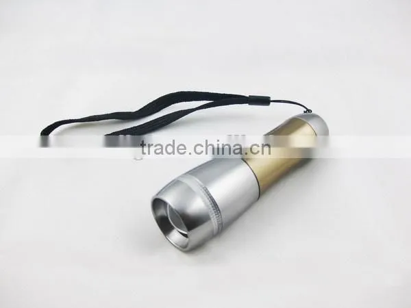 1101- 1 Watt LED Light Aluminum Telescopic Flashlight With ZOOM Function for Camping Usage photo-2