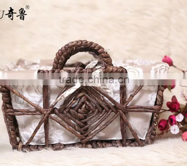 Flower Basket Beautiful Design Maize Husk Rattan Storage Basket photo-4
