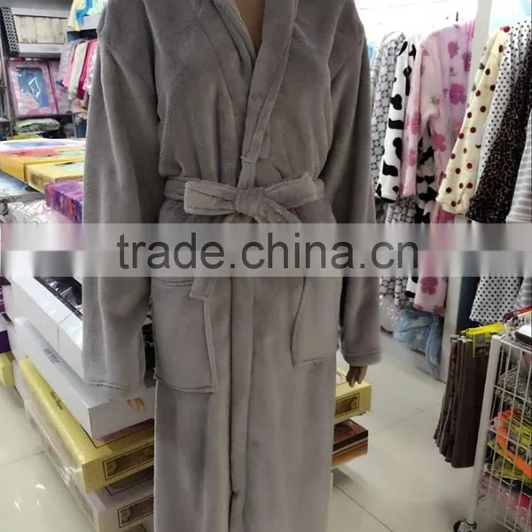 2016 New Design Girls Brushed Coral Fleece Bathrobe in Cheap Price photo-4