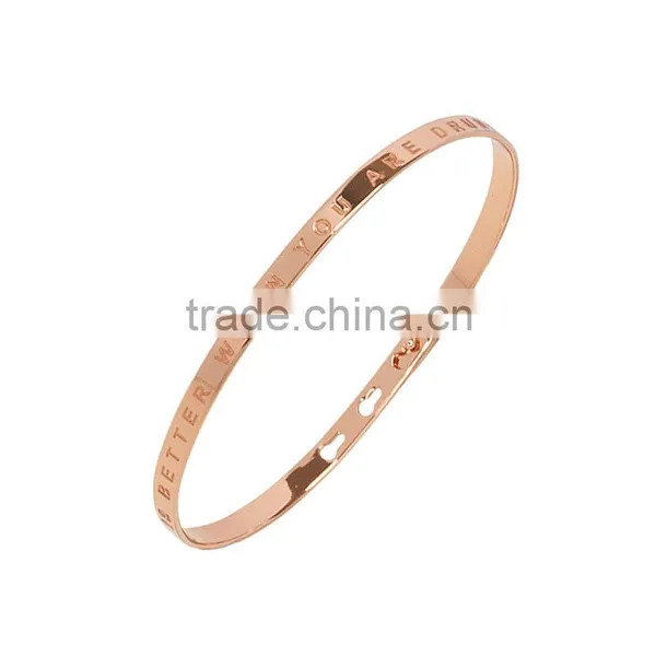 Memories Bangles With Customize Design Word 'LIFE IS BETTER WHEN YOU ARE DRUNK' With 4mm/7mm Width photo-2