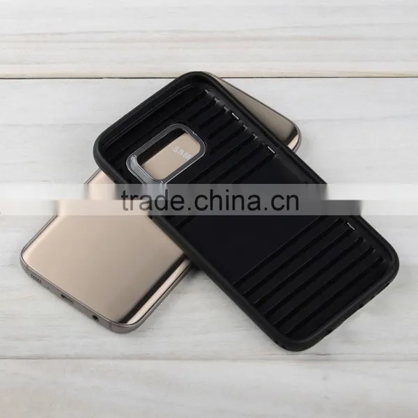 C&T Heavy Duty Brushed Metal Texture Hybrid Dual Layer Slim Protector Case Cover for Samsung Galaxy S7 photo-3