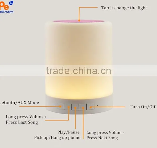 LED Rechargable Camping Lantern With Bluetooth Speaker Color Changing and Touch Sensor Mini Music Lamp photo-4