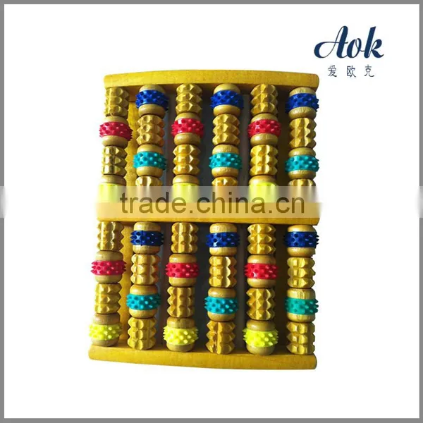 Factory Direct Colorful Wooden Massager Foot