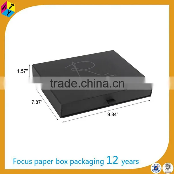 Custom Logo UV Black Paper Drawer t Shirt Box Paypal photo-2