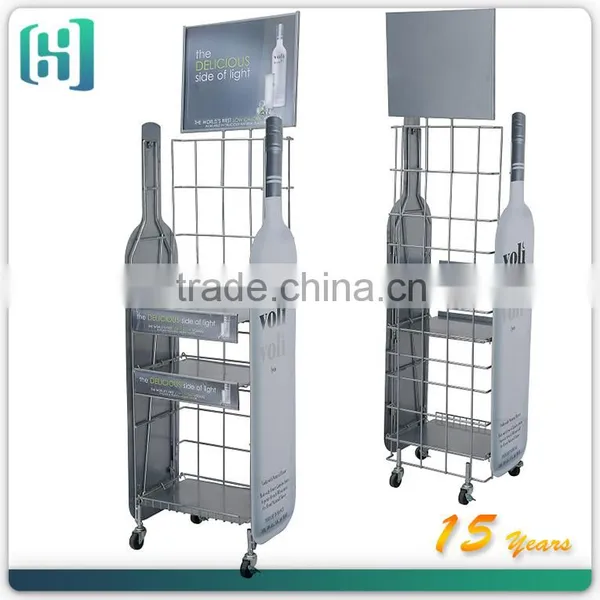 2013 Hot Sale 3 Layers Metal Used Wire Display Racks/ Wine Display Rack/bottle Display Rack photo-2
