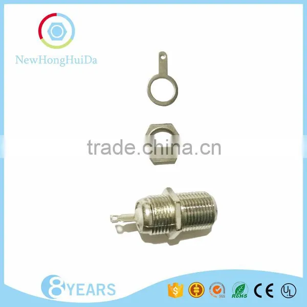 PCB Mount Panel Mount Welding With Screw And Gasket Nut And Washer Bulkhead F Female Connector
