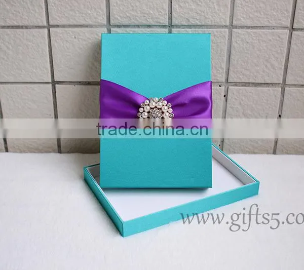Elegant Navy Blue Wedding Invitation Boxes photo-4