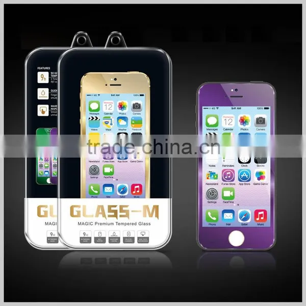 Electroplating Tempered Glass For IPhone 5/5S,Glass M Curved Edge Screen Protect Film 6 Colors Available photo-3