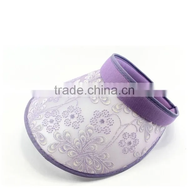 Colourful uv Caps Cotton Pvc Cheap Sun Visor Hats for Women photo-3