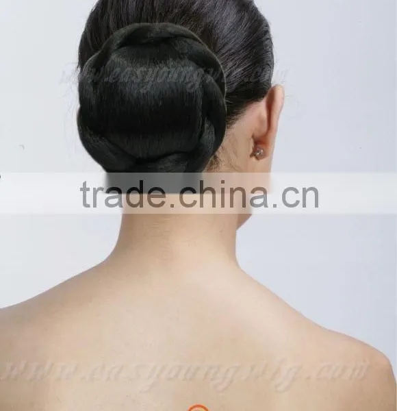New Brown Chignon Hair Piece, Synthetic Braids Bun Hair Piece photo-2