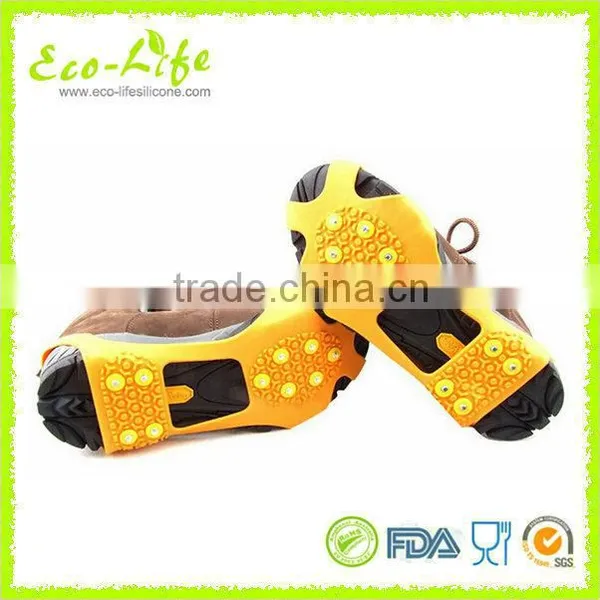 4 Sizes 10 Claws Climbing Snow Ice Walking Silicone Ice Gripper, Shoe Cover Crampons