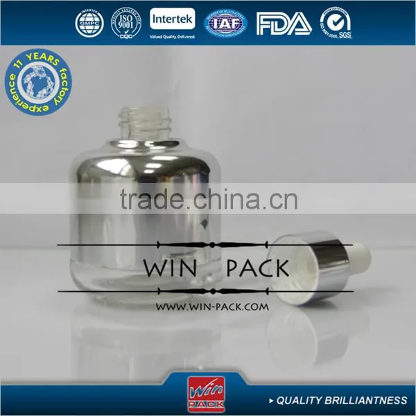 Blue Color Glass 30ml Dropper Bottle With Aluminum Surface and Blue Metal Cap and White Rubber photo-6