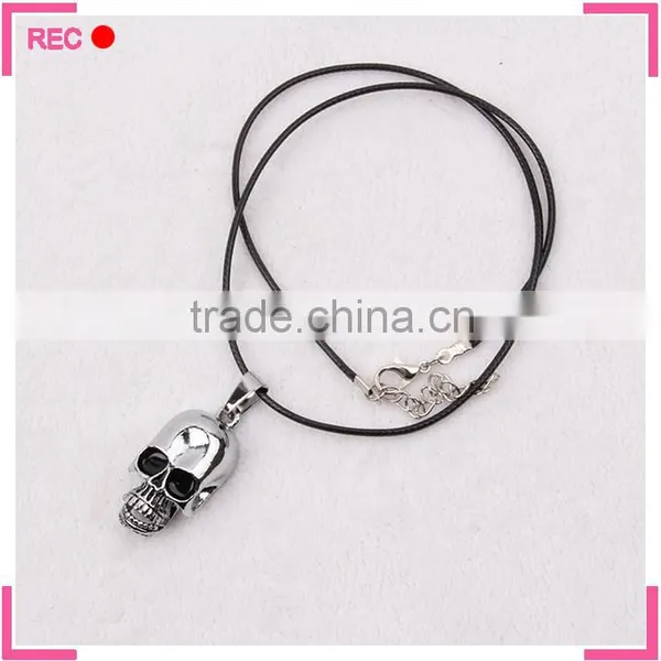 Fashion Jewelry Necklace With Skull Pendant, Leather Chain Latest Model Fashion Necklace photo-6