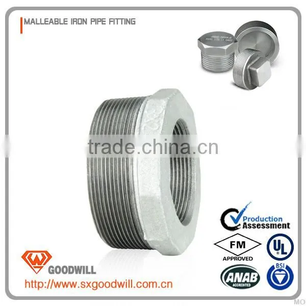 Hot Dipped Galvanized Malleable Iron Pipe Fittings du Bushing