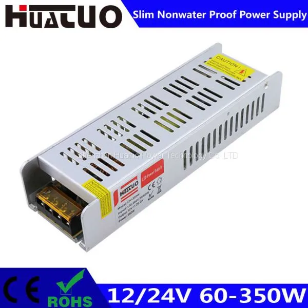 12/24V 60-350W Constant Voltage Slim Non Waterproof LED Power Supply