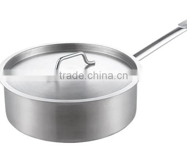 Two Handle Sauce Pan Saucepan Cooker Family Restaurant Hotel Usage Shot Body Stainless Steel Soup Pot With Lid photo-3