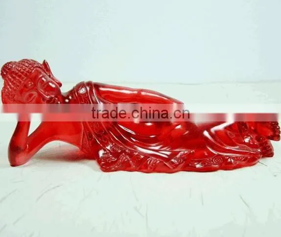 Southeast Asia Transparent Resin Sleeping Buddha Figurine photo-2