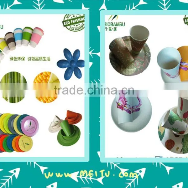 Diswasher Safe Endurable Eco-friendly Bamboo Fiber Dinner Set photo-3