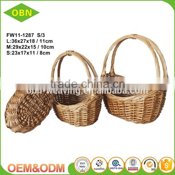 Durable Wicker Gift Basket Boat Shape Cane Basket With Handle photo-3