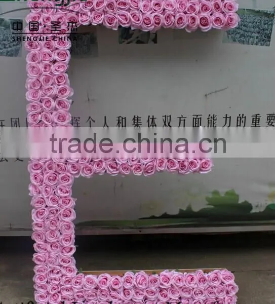 LOVE Style Artificial Flower Wall,rose Flower Wall for Wedding photo-5