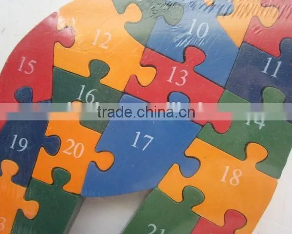 Educational Toy Colorful Wooden Puzzle/Giraffe Shaped Building Blocks photo-2