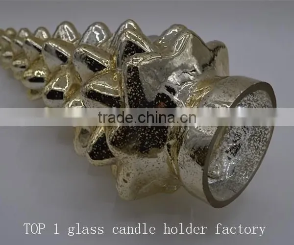 Gold Glass Christmas Tree Home Deco photo-2