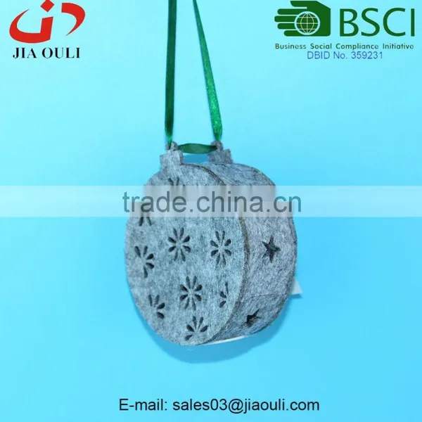 BSCI Audit Factory New Christmas Decorations Non-woven Felt LED Christmas Ball photo-3