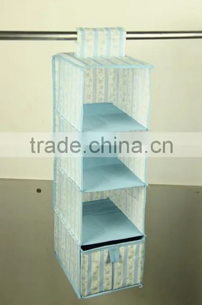 Four-Layer With One Drawer Floral Print Non-Woven Fabric Container photo-3