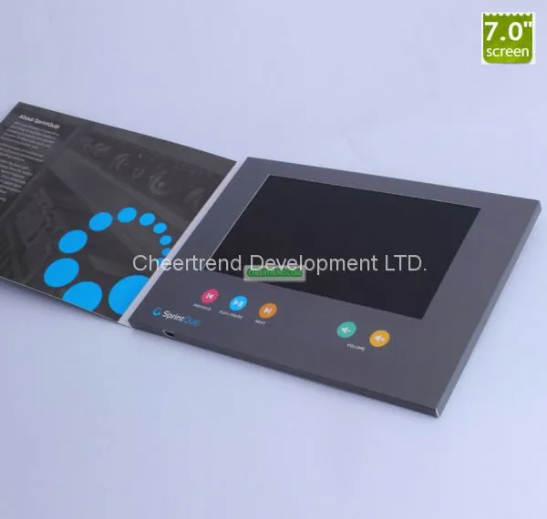4 Button LCD Video Brochure Paper Video In Print Brochure For Advertising photo-4
