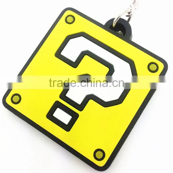 Factory Supply Square Shape Custome Silicone Rubber Keychains photo-5