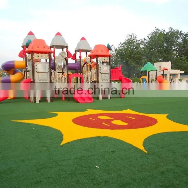 Perfect Artificial Grass Stem Grass Model Coffee Color, Four Colors With Curlve Yarn Below, SGS Certification. photo-4