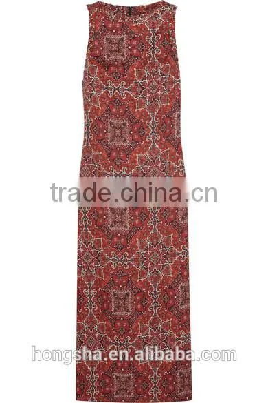 Fashion Sleeveless Vintage Boho Dress Latest Women Linen Dress HSD6672 photo-6