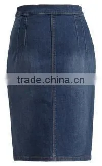 Lady's Newest Fashion Front Buttons Embellished Jean Skirt photo-2