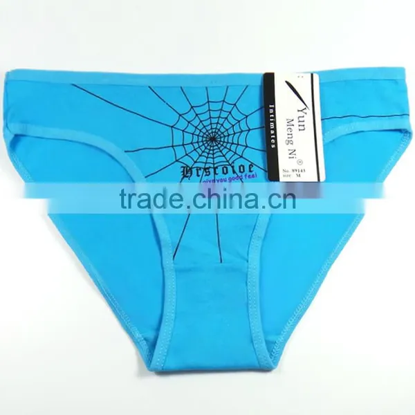 Yun Meng Ni Underwear Fashion Spider Web Printing Briefs Soft Cotton Sexy Woman Panties photo-4