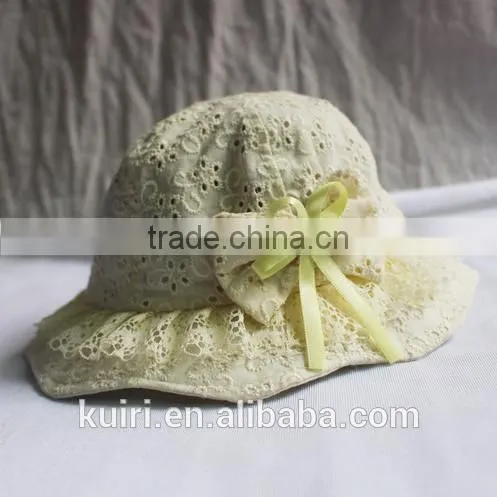 Baby Lace Little Girls Princess Lace Hollow Out Bowknot Kids Sunhat photo-2