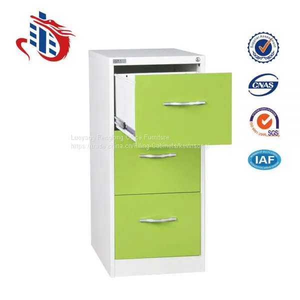 China Manufacturer 3 Drawers Office Steel Filing Cabinet photo-2